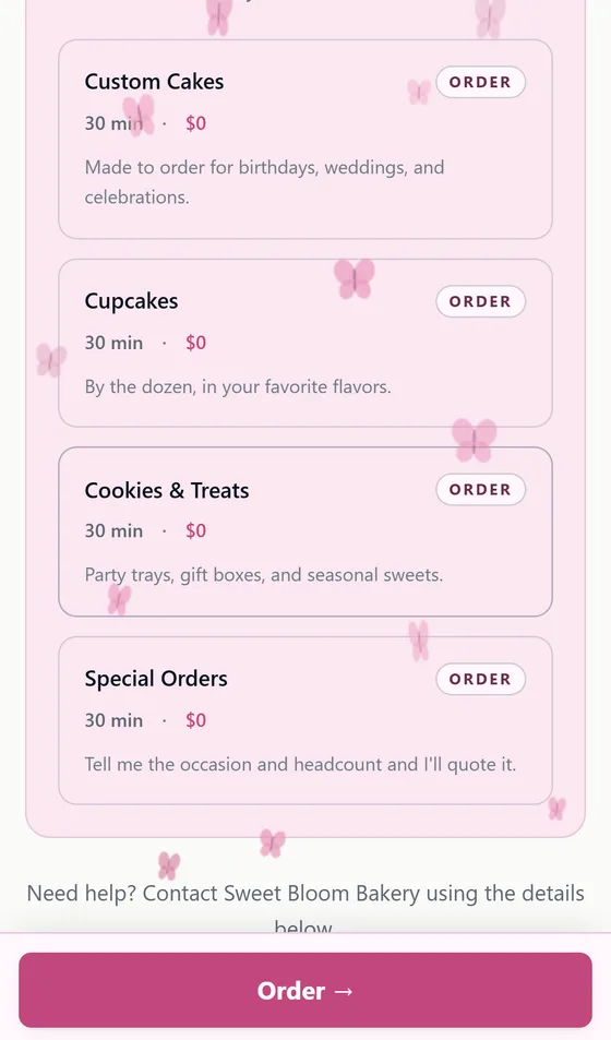 Sweet Bloom — order